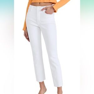 NWT GOOD AMERICAN Good Legs Straight Jeans in White Size 15/34